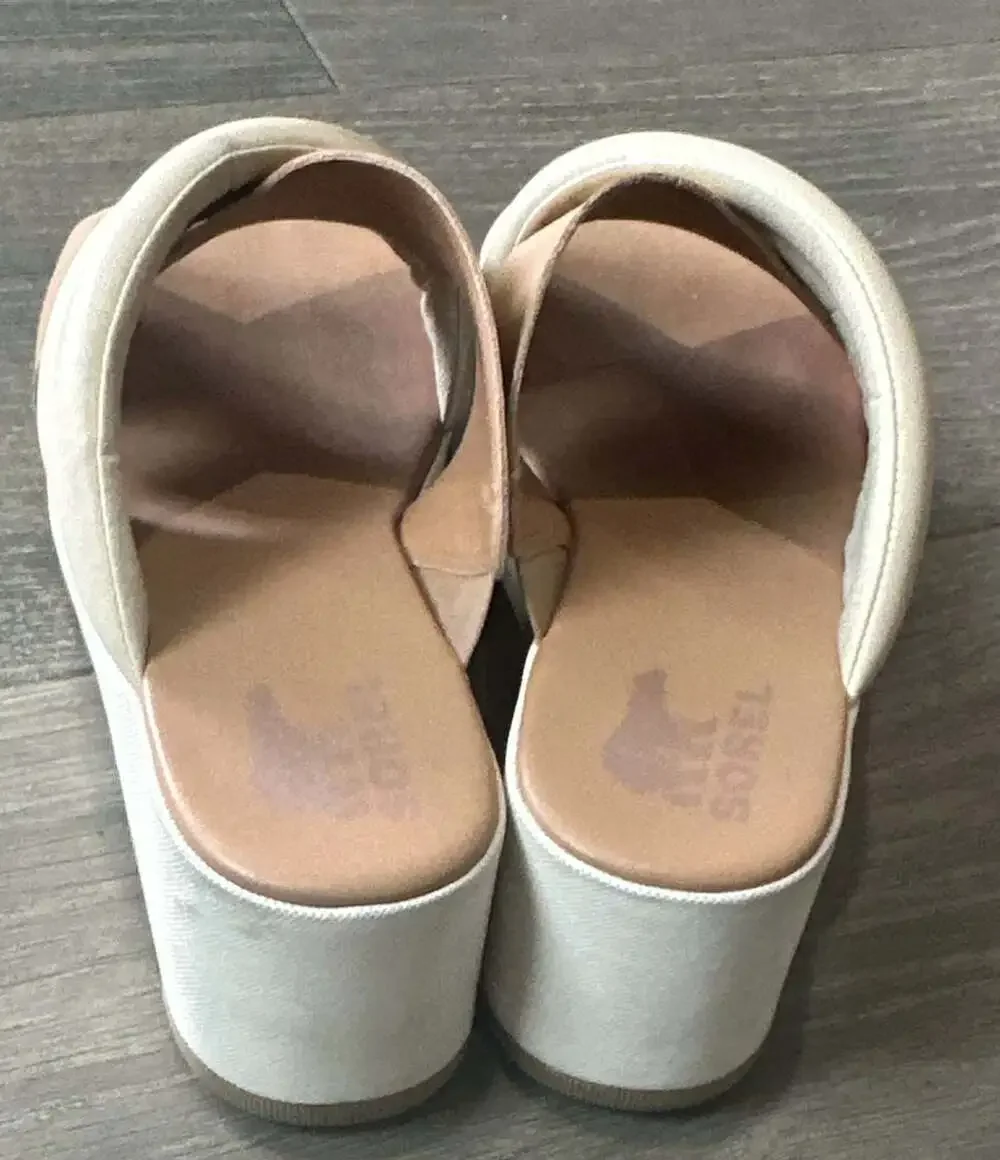 Sorel Cameron Puff Leather Wedge Sandals